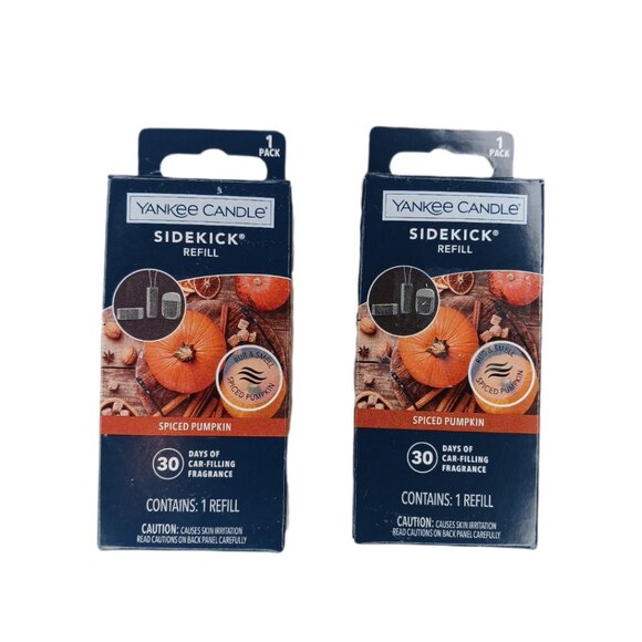 Yankee Candle Side Kick Refill Spiced Pumpkin Lot of 2 Single Refill Boxes - Picture 4 of 5
